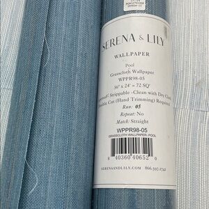 NEW Serena & Lily Solid Grasscloth Wallcovering color - Pool